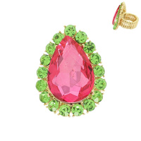 MULTI-CUT CRYSTAL TEARDROP RING